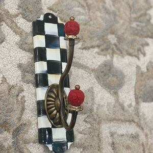 Mackenzie Childs Courtly Check Single Wall Hook